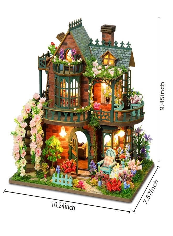 Plustopoy DIY Miniature House Kit - DIY Mini House Building Kit - Wooden Dollhouse Miniature Kit -Tiny Garden House Diorama Building Kits with Light - 3D Puzzle Adult Craft Unique Gift - Image 4